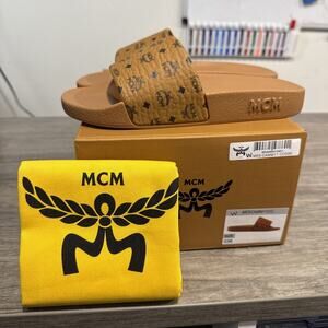 MCM Monogram Print Slide Cognac EU 36 New with Box